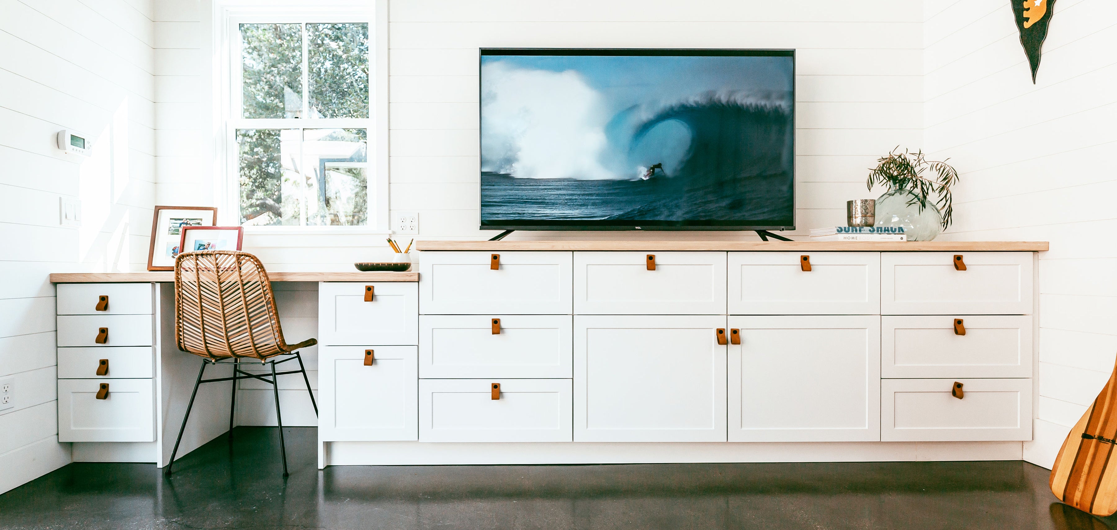 Custom Desk and Media Center Using Ikea Sektion and Semihandmade