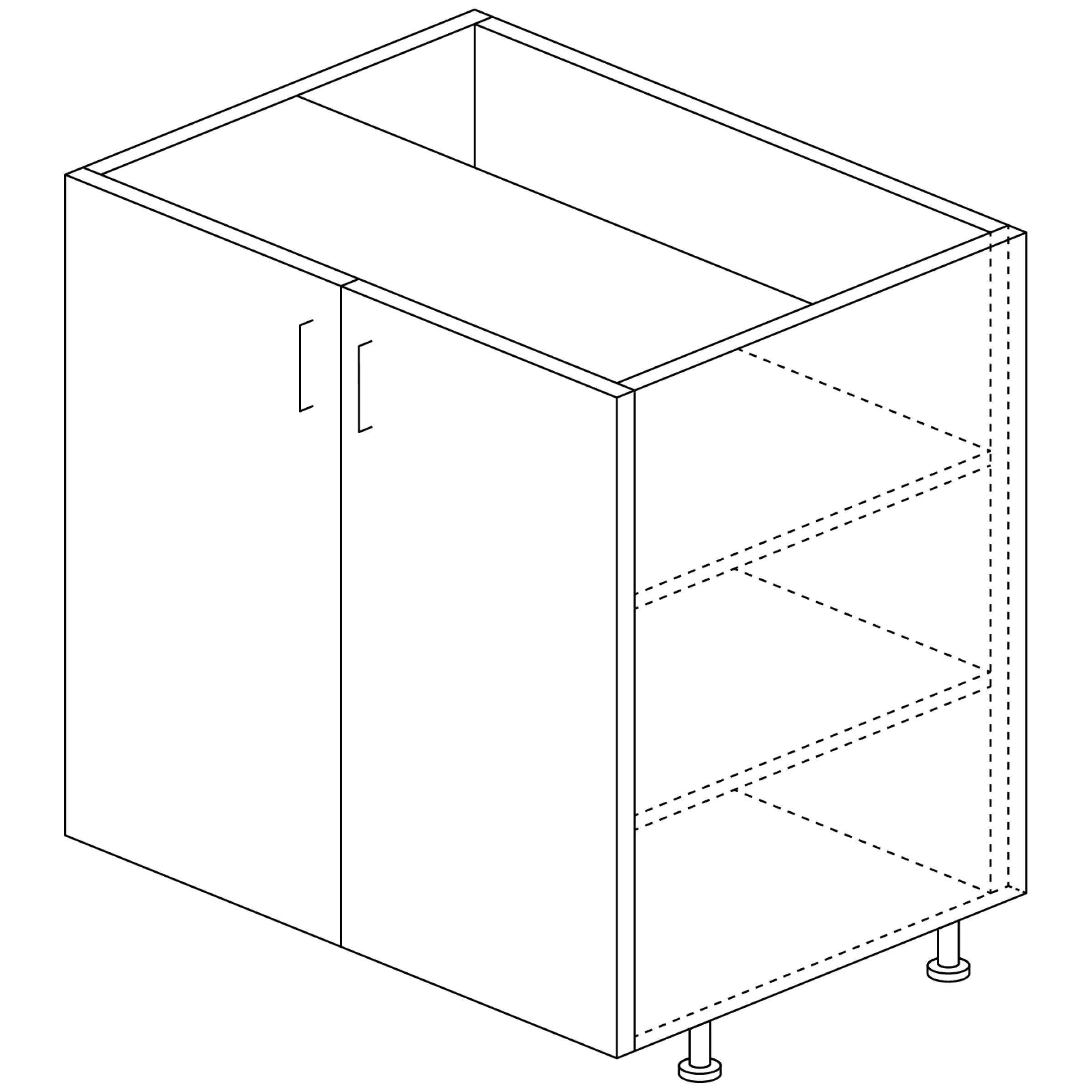 Base Cabinet: Adjustable Shelves 30"H x 24"D