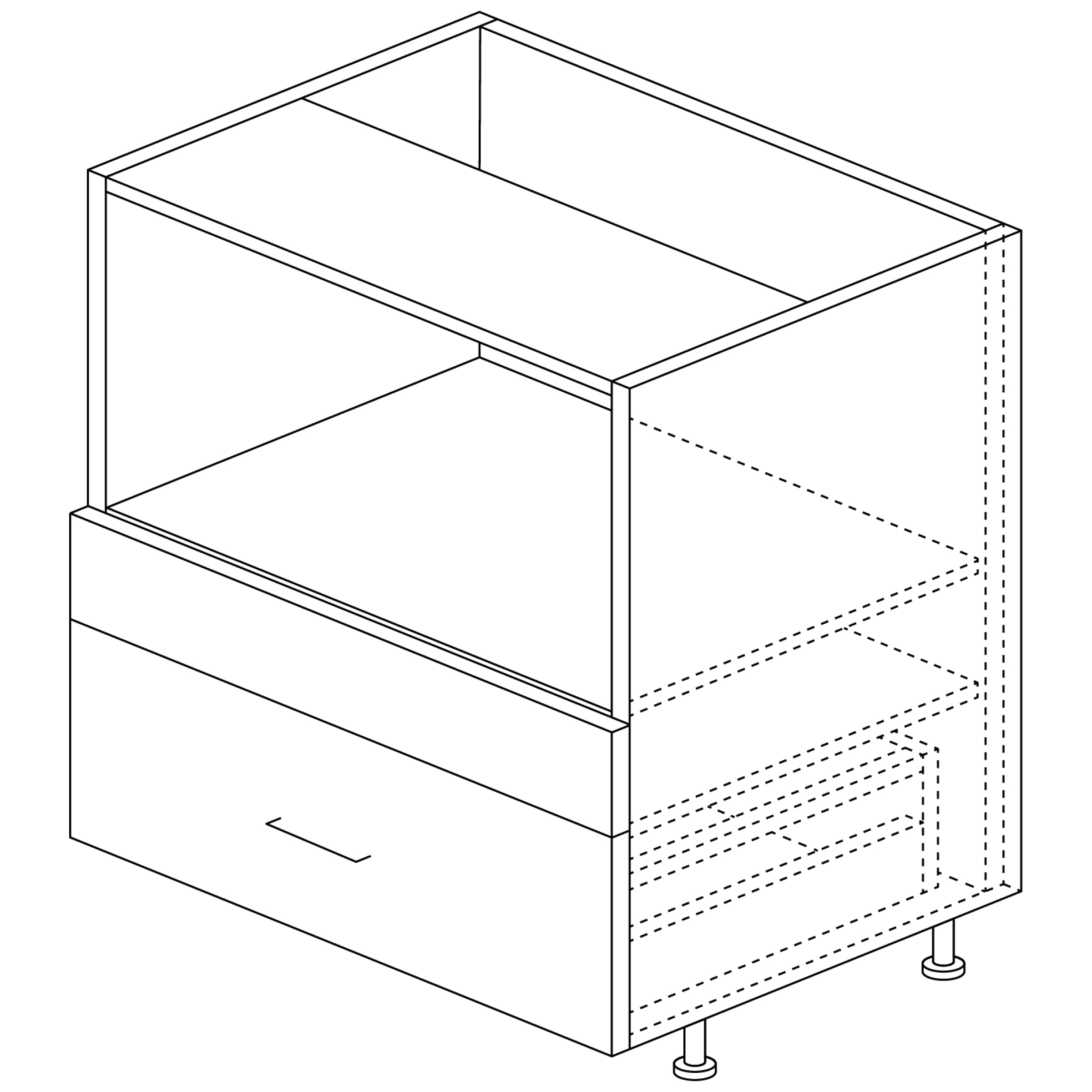 Base Cabinet: Microwave, 1 Drawer 30"H x 24"D