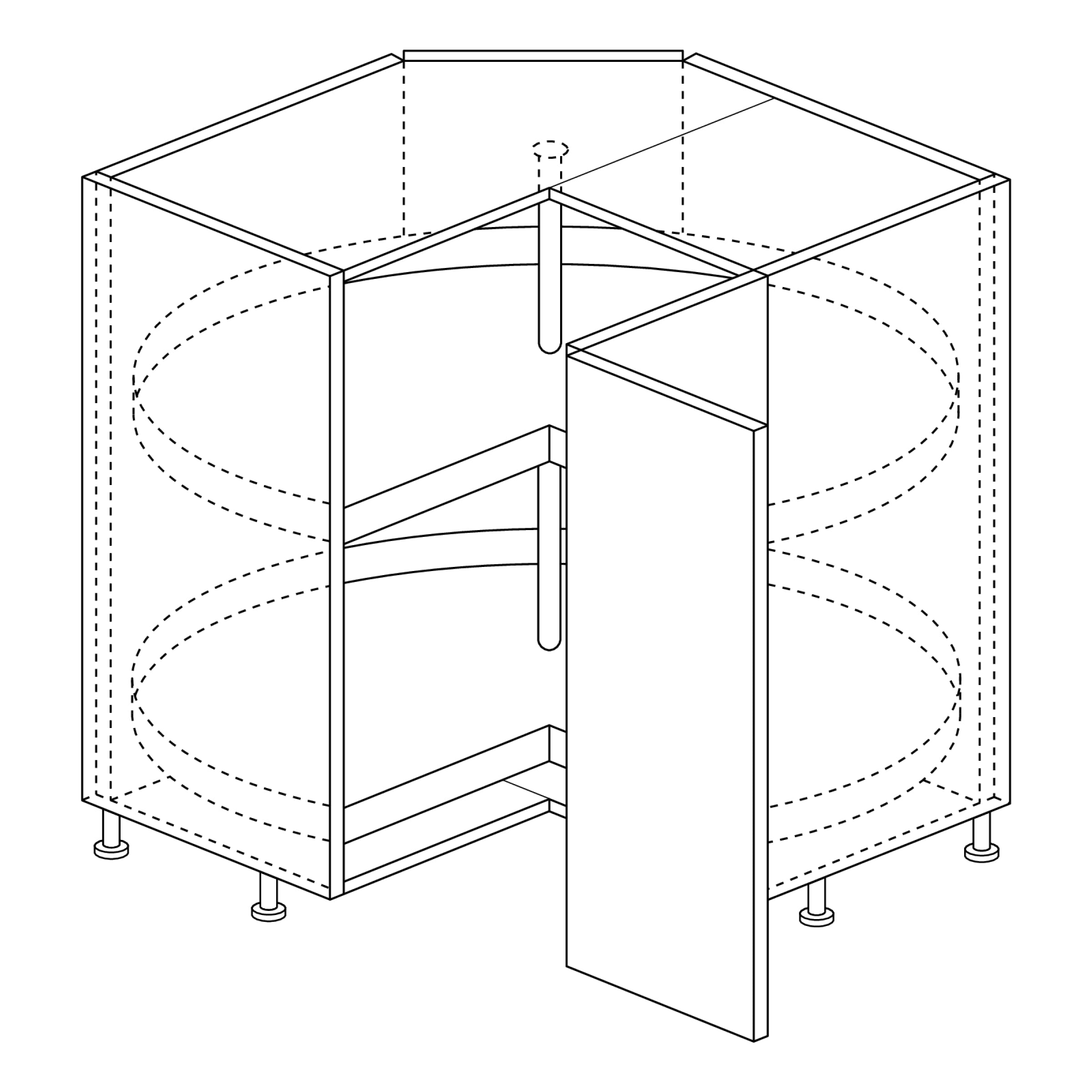 Base Cabinet: Lazy Susan H30" x D22"