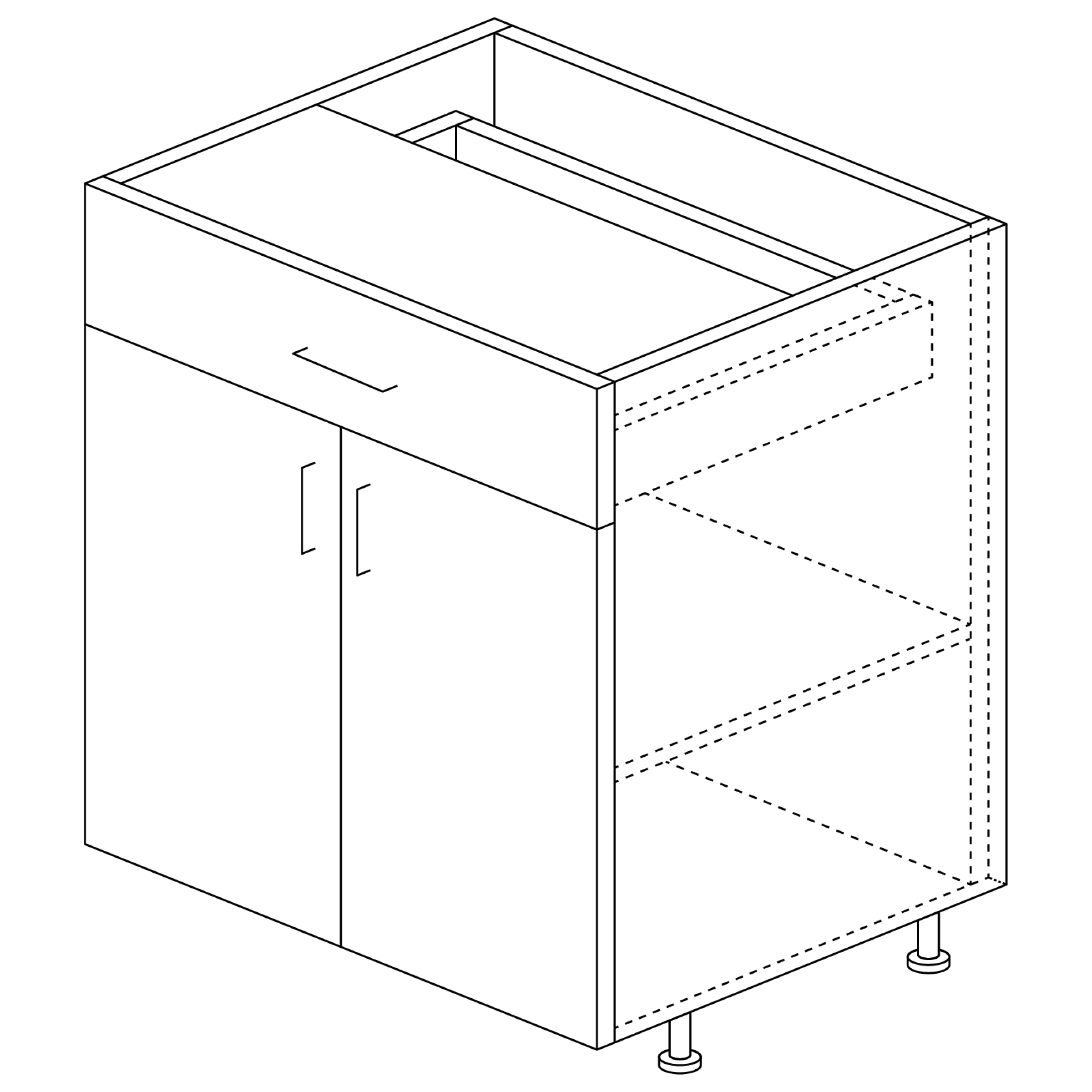 Base Cabinet: 1 Drawer 30"H x 24"D