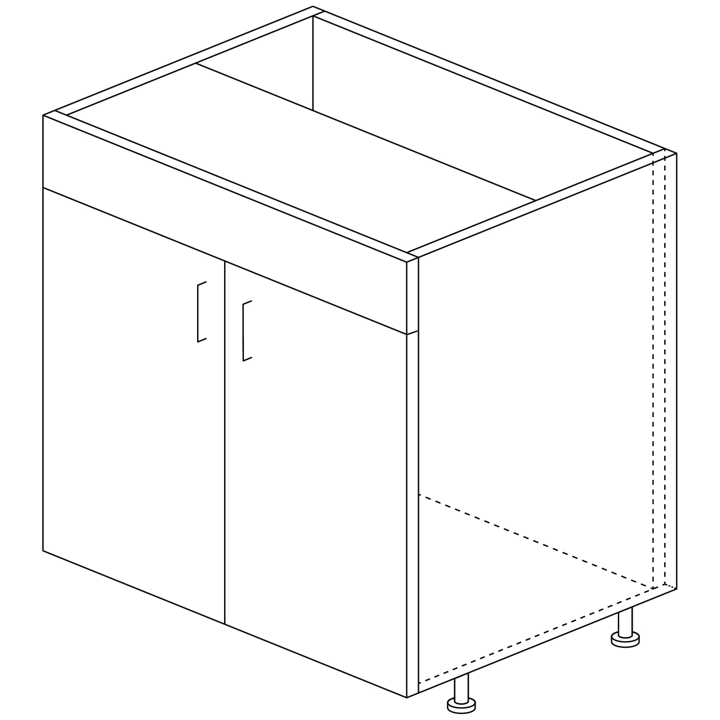 Base Cabinet: Sink with False Front H30" x 24"D