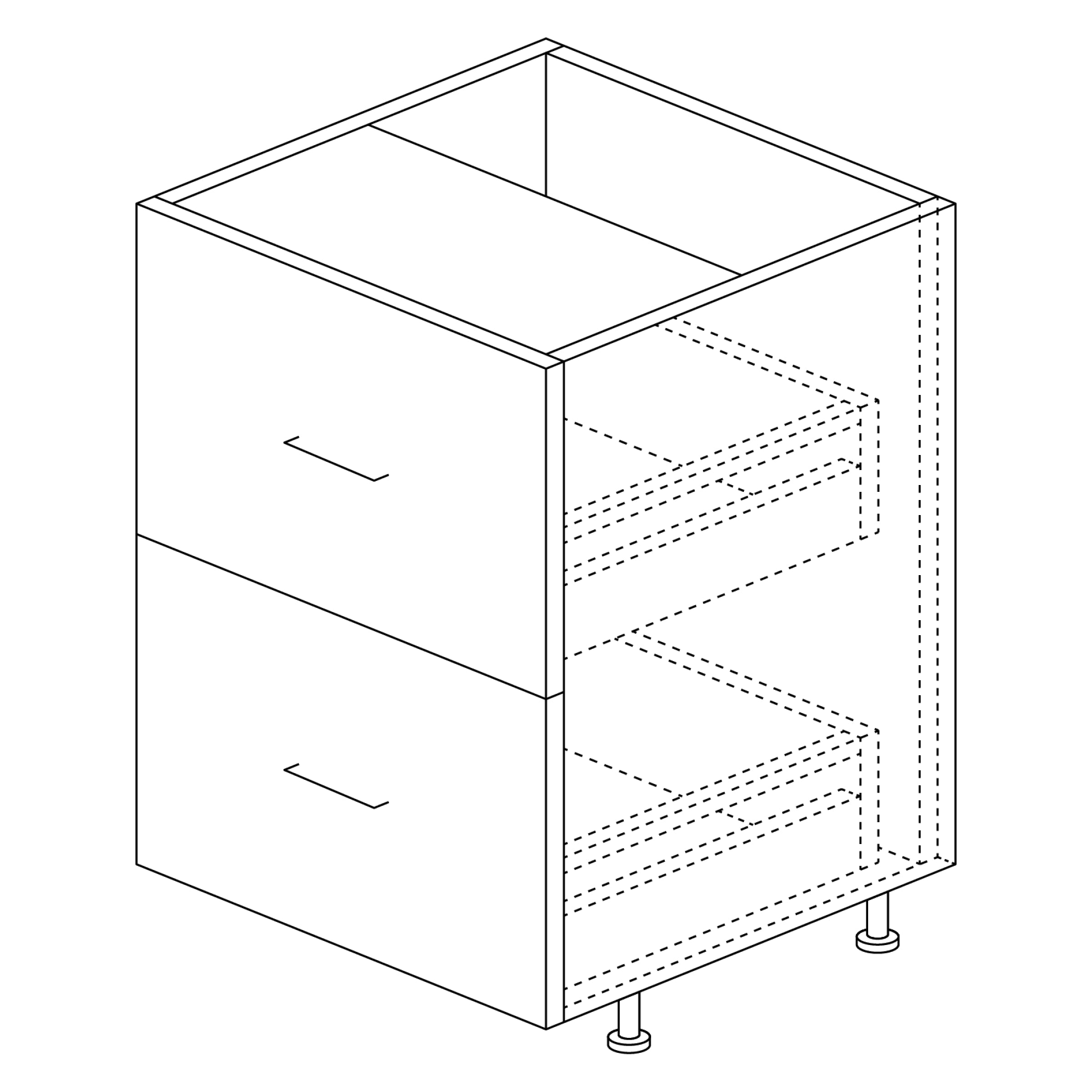 Base Cabinet: 2 Drawers (Equal) 30"H x 24"D