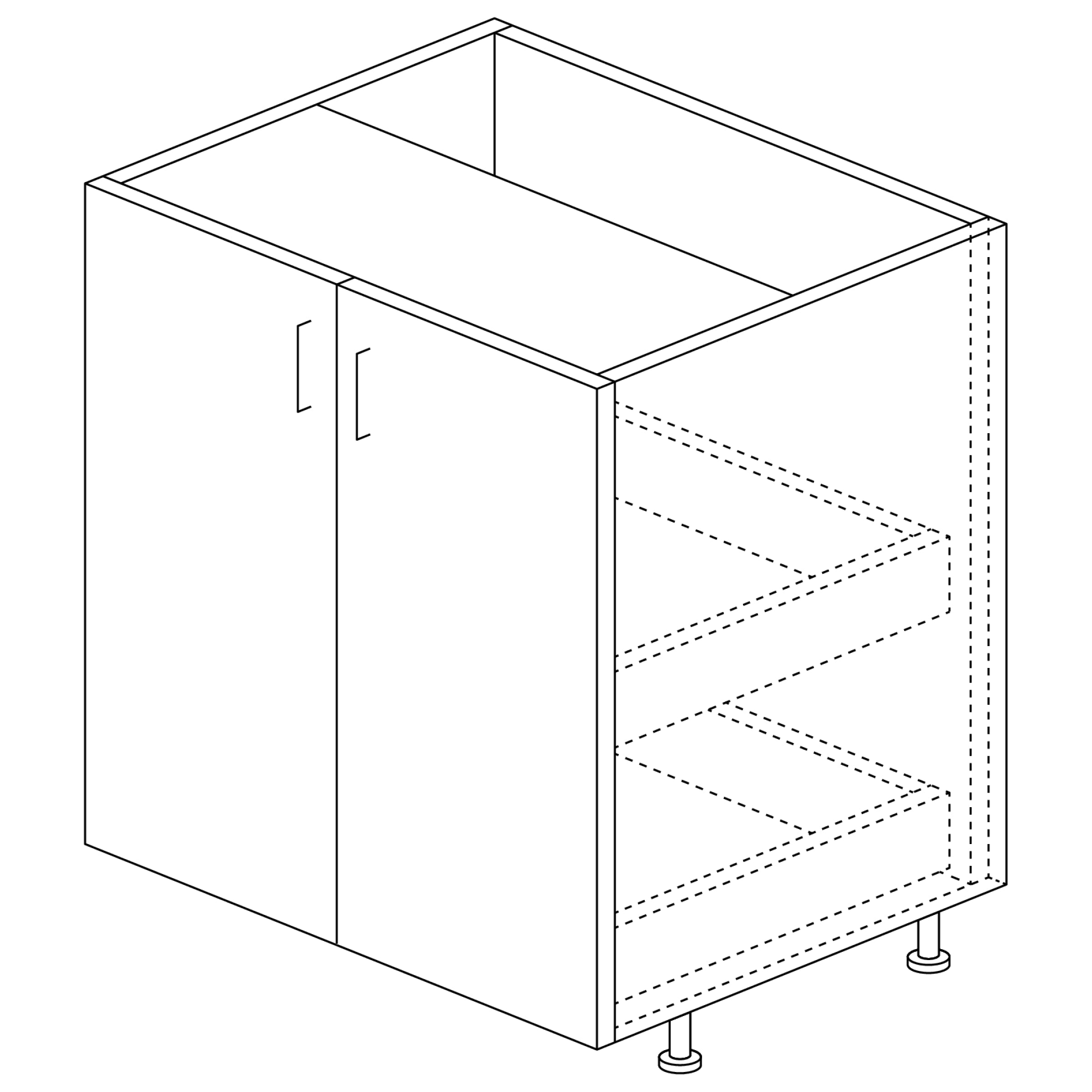 Base Cabinet: 2 Roll-Outs 30"H x 24"D