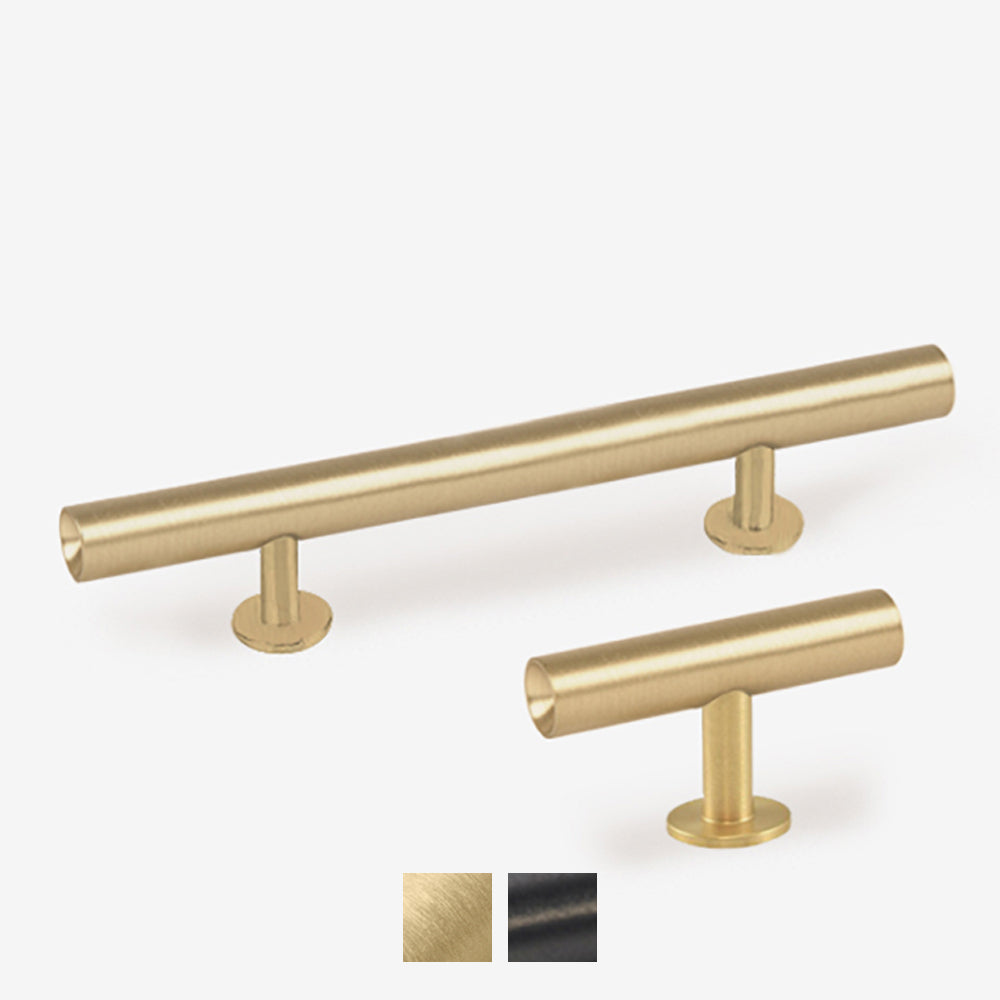 Round Bar Pulls by Lew's Hardware 2" Round Bar Knob - Brushed Brass Brushed Brass