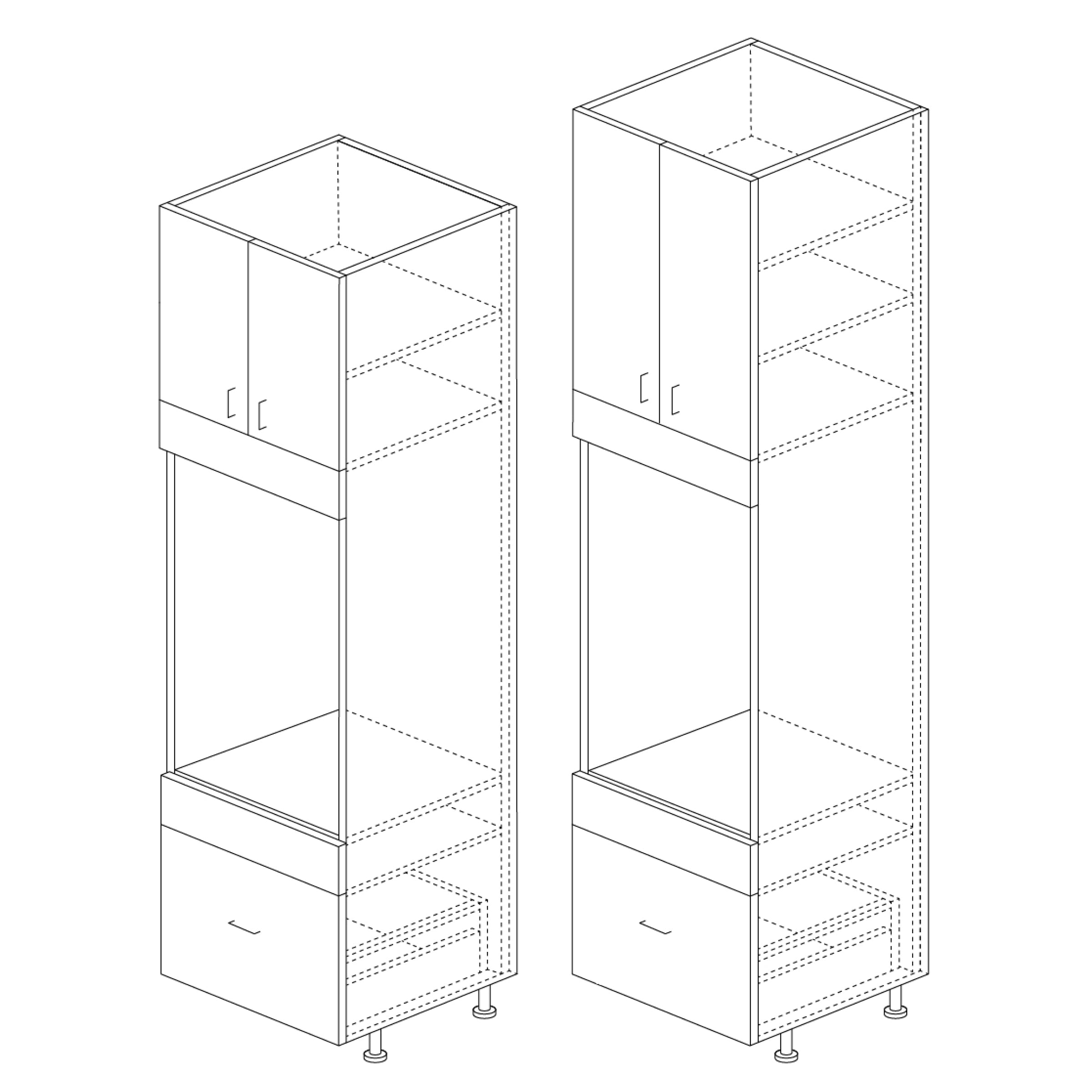 Tall Cabinet: Microwave Single Oven 80"H x 24" D